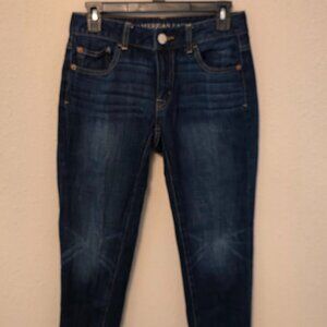 American Eagle Women's Boy Jean Cut Dark Denim Jeans, Size 0